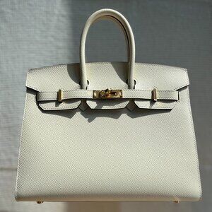 Hermes Birkin 25 Sellier Bag Nata Epsom with Gold Hardware (New)